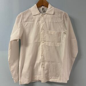 Tekla White Cotton Pajama Top